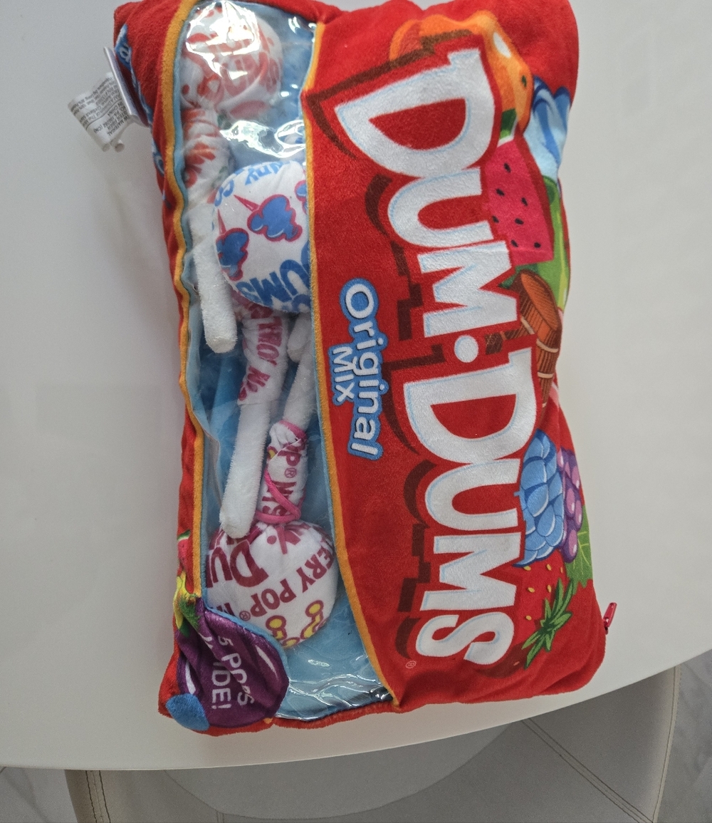 Fun Pillow With Removable Little Fabric Mini Dum Dums Inside